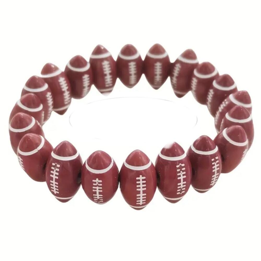 Football Beaded Bracelet